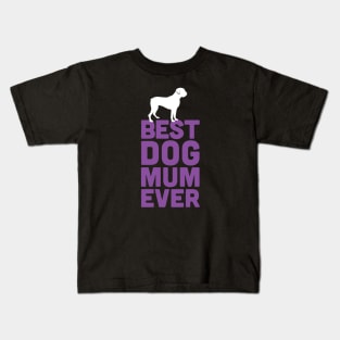 Best Boxer Dog Mum Ever - Purple Dog Lover Gift Kids T-Shirt